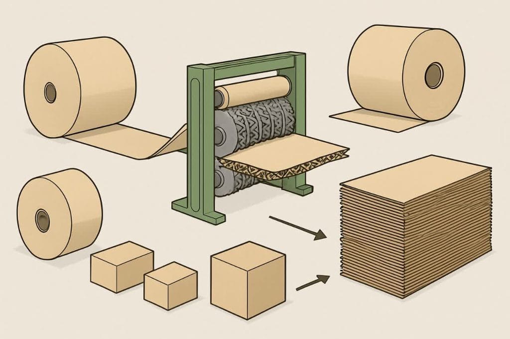 مراحل تولید ورق کارتن